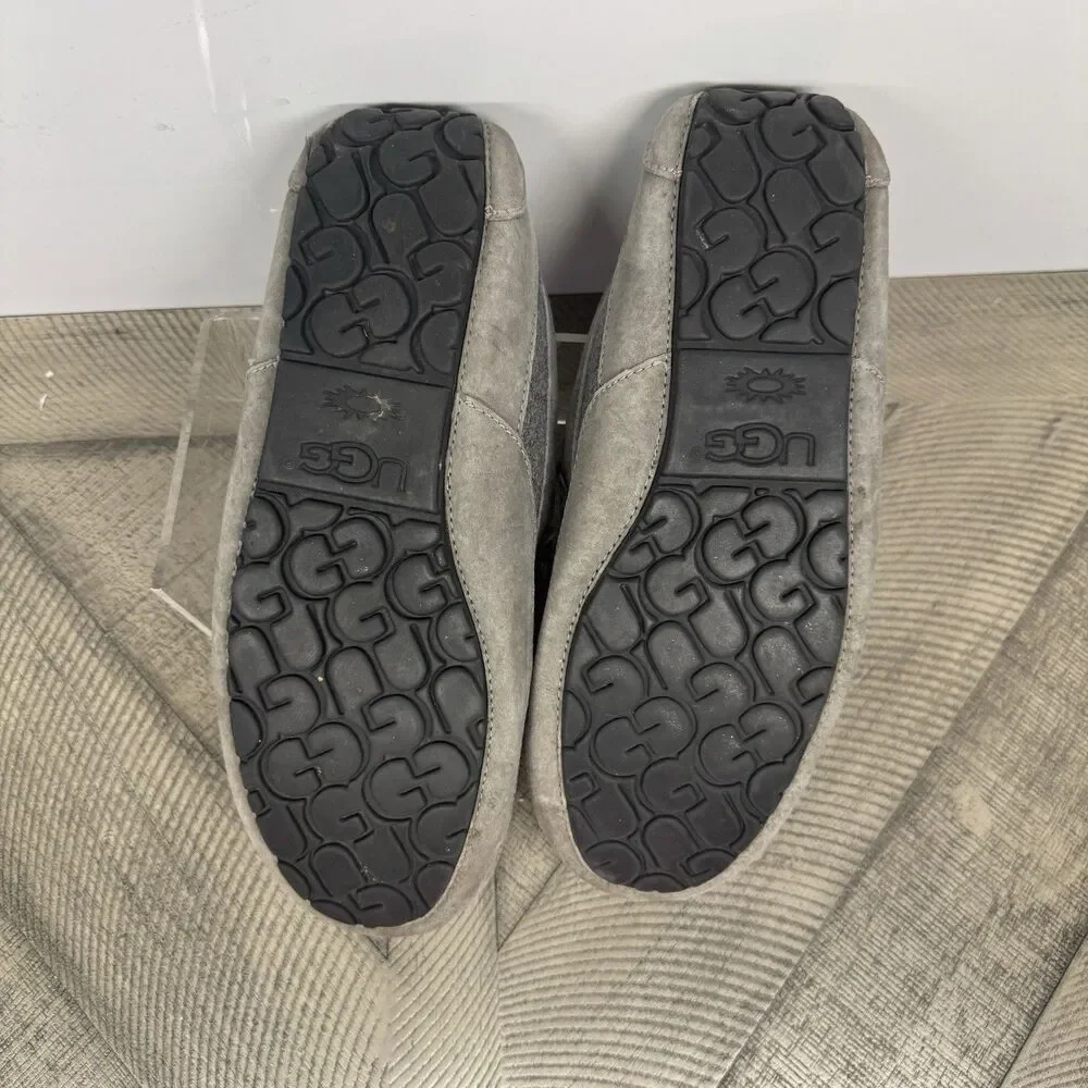 UGG Men’s Gray Suede Slip-On Lined Comfort Slippers US 12 EU 45